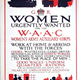 First World War propaganda poster 'Women Urgently Wanted for the WAAC', published by the Ministry of Labour in 1917/1918. - 1996.100.50 ©McLean Museum and Art Gallery, Greenock.