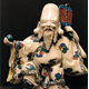 Late Edo or early Meiji period Japanese porcelain figure of the god Jurojin, representing wisdom and longevity. - 1981.202 - ©McLean Museum and Art Gallery, Greenock