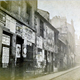 This view shows the east side of Low Vennel opposite Hunter Place, Greenock showing a street of dilapidated houses covered with advertising posters. - P4214 © McLean Museum and Art Gallery, Greenock