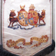 A painted textile banner of the Greenock Cooperative Painters Society, dated 1868. The society was founded in 1857. - 1981.1585 - © McLean Museum and Art Gallery, Greenock