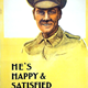 First World War recruitment poster 'He's Happy & Satisfied - Are You?' published by the Parliamentary Recruiting Committee in 1915. - 1996.100.228 ©McLean Museum and Art Gallery, Greenock.