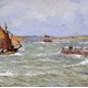 Oil painting on canvas entitled 'Stormy Weather, Largs 1919' by Patrick Downie (1854-1945) - 39 x 64.5 cm  - 1977.790 - © McLean Museum and art Gallery, Greenock