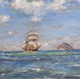 Oil painting on canvas entitled 'Brigantine in a Breeze' by Patrick Downie (1854-1945) - 41.5 x 52 cm - 1977.777 - © McLean Museum and Art Gallery, Greenock