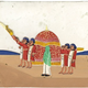 Decorated palanquin with four man servants - 19th century Indian gouache painting on mica - 1976.25.4 - © McLean Museum and Art Gallery, Greenock 