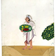 Man, possibly a farmer, carrying vegetables - 19th century Indian gouache painting on mica - 1976.25.9 - © McLean Museum and Art Gallery, Greenock