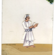 Man dressed in white carrying a scroll - 19th century Indian gouache painting on mica - 1976.25.13 - © McLean Museum and Art Gallery, Greenock