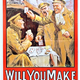 First World War recruitment poster 'Will You Make A Fourth?', published by the Department of Recruiting for Ireland in 1915. - 1996.100.13 ©McLean Museum and Art Gallery, Greenock.  